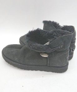 ■ UGG アグ MINI BAILEY BUTTON BLING ショート丈 ムートン ブーツ サイズ23.0 ブラック レディース E