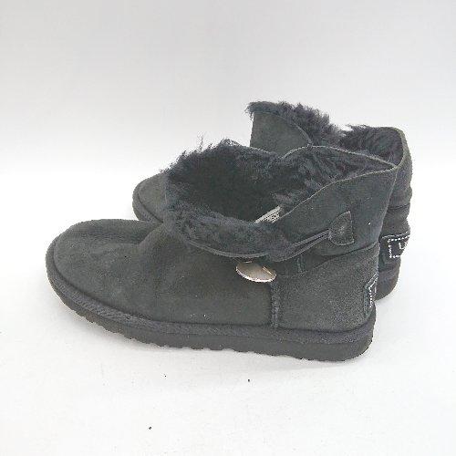 ■ UGG アグ MINI BAILEY BUTTON BLING ショート丈 ムートン ブーツ サイズ23.0 ブラック レディース E