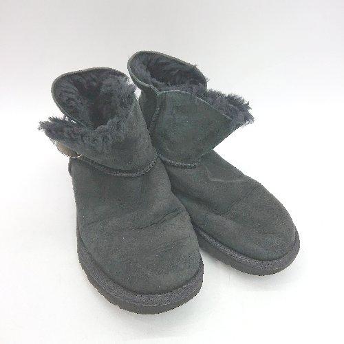 ■ UGG アグ MINI BAILEY BUTTON BLING ショート丈 ムートン ブーツ サイズ23.0 ブラック レディース E - 画像 (3)