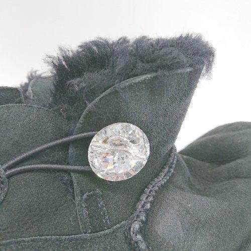 ■ UGG アグ MINI BAILEY BUTTON BLING ショート丈 ムートン ブーツ サイズ23.0 ブラック レディース E - 画像 (8)