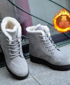 【特価】ムートンブーツ スノーシューズ レディース 冬 裏起毛 裏ボア 防寒 スノーブーツ レースアップ 防滑 アウトドア靴 ローヒール ぺたんこブーツ