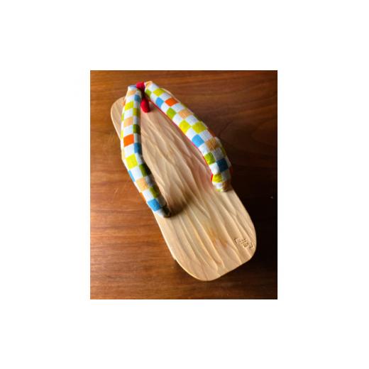 ふるさと納税 ファッション 下駄 愛知県 みよし市 郡上踊り 踊り下駄 槍鉋(やりかんな)下駄 女性用LLサイズ 鼻緒/市松 1363027 - 画像 (2)