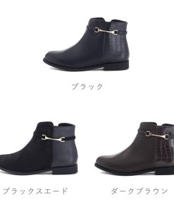 レナ LENA レディース ブーツ サイドファスナー ショートブーツ ローヒール ビット ぺたんこ フラット 履きやすい 痛くない 歩きやすい 軽量 軽い