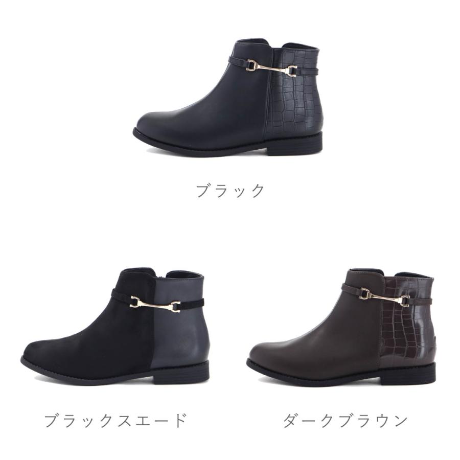 レナ LENA レディース ブーツ サイドファスナー ショートブーツ ローヒール ビット ぺたんこ フラット 履きやすい 痛くない 歩きやすい 軽量 軽い