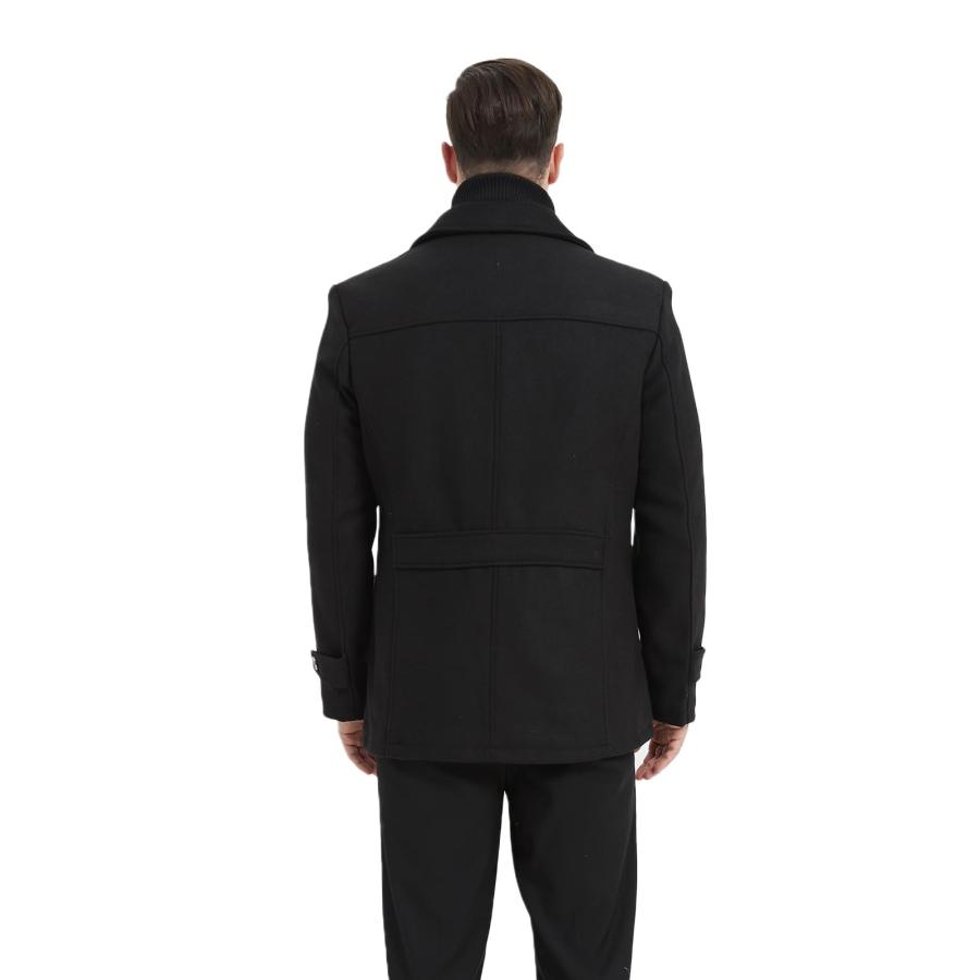 【並行輸入品】Litteking メンズ ウインターピーコート カジュアルウールトレンチコート シングルブレスト ショートウールジャケット US - 画像 (6)