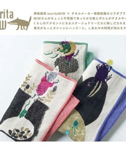 楠橋紋織 小さなポケットハンカチ moritaMiW サカダチギツネ 1枚組 ピンク 約15.5×25cm A-68094-86-SP