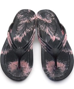 ギョサン　レディース　マーブル　ブラック×スモーキーピンク　Ｍ〜ＬＬ　（PEARL　パール　ビーチサンダル　トングサンダル　日本製）　