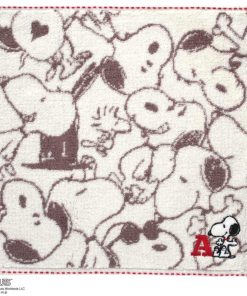 PEANUTS スヌーピー　イニシャル タオルハンカチ　0037　ステッチ入り【PEANUTS】