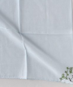 ソフィスティ　ガーゼ ハンカチ　ネコとクローバー　ブルー