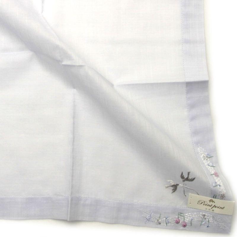 ポワンポワン ベトナム手刺繍ハンカチ 6501-02 ブルー