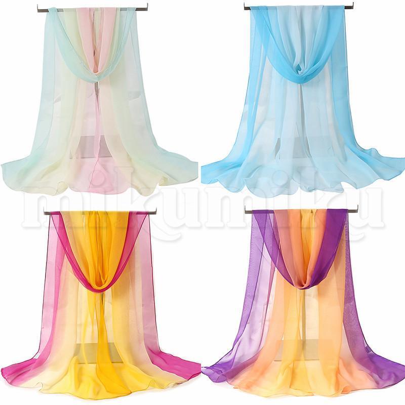 【特価】ロングスカーフ レディース マフラー ストール 首巻き 大判 グラデーション シフォン ふんわり 軽い アクセサリー 贈り物 おしゃれ - 画像 (4)