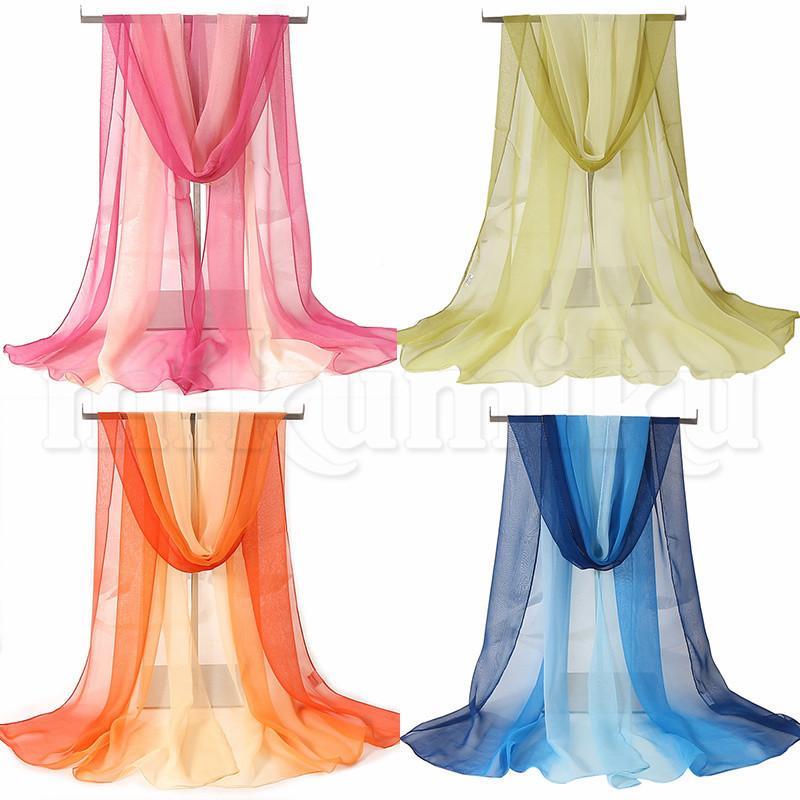 【特価】ロングスカーフ レディース マフラー ストール 首巻き 大判 グラデーション シフォン ふんわり 軽い アクセサリー 贈り物 おしゃれ - 画像 (5)