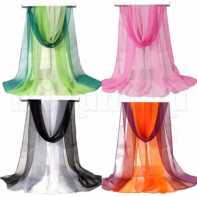 【特価】ロングスカーフ レディース マフラー ストール 首巻き 大判 グラデーション シフォン ふんわり 軽い アクセサリー 贈り物 おしゃれ - 画像 (7)