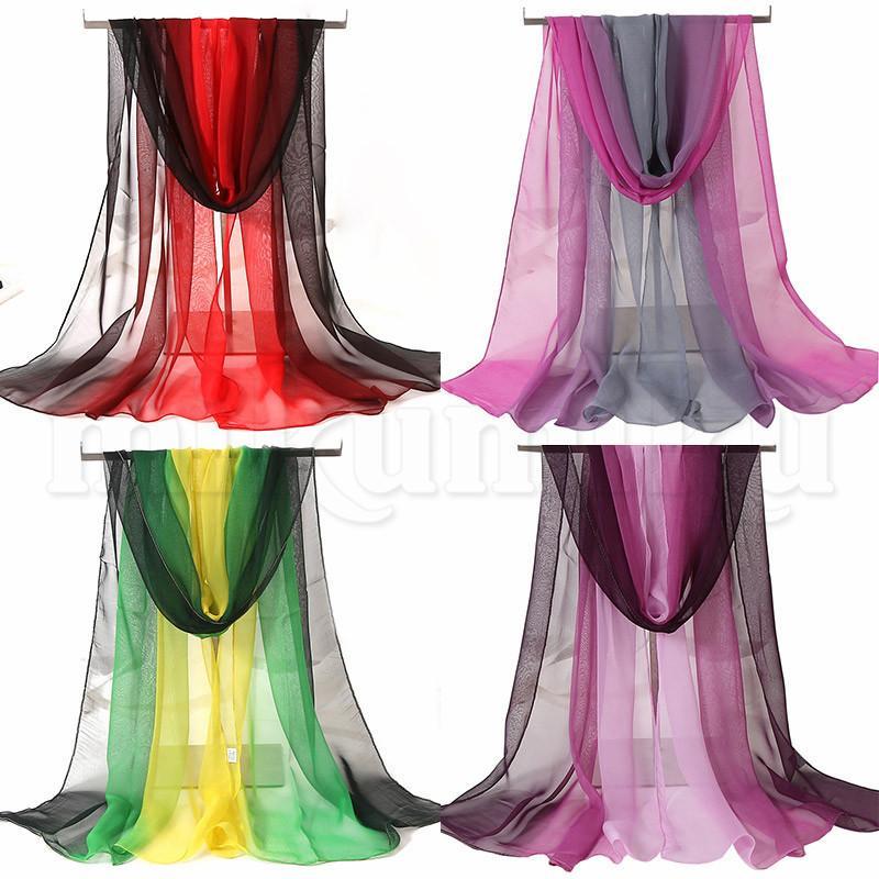 【特価】ロングスカーフ レディース マフラー ストール 首巻き 大判 グラデーション シフォン ふんわり 軽い アクセサリー 贈り物 おしゃれ - 画像 (8)