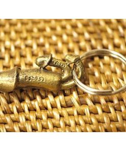 ペニスの真鍮製キーホルダー トリプルチンコくん  タイのお守り