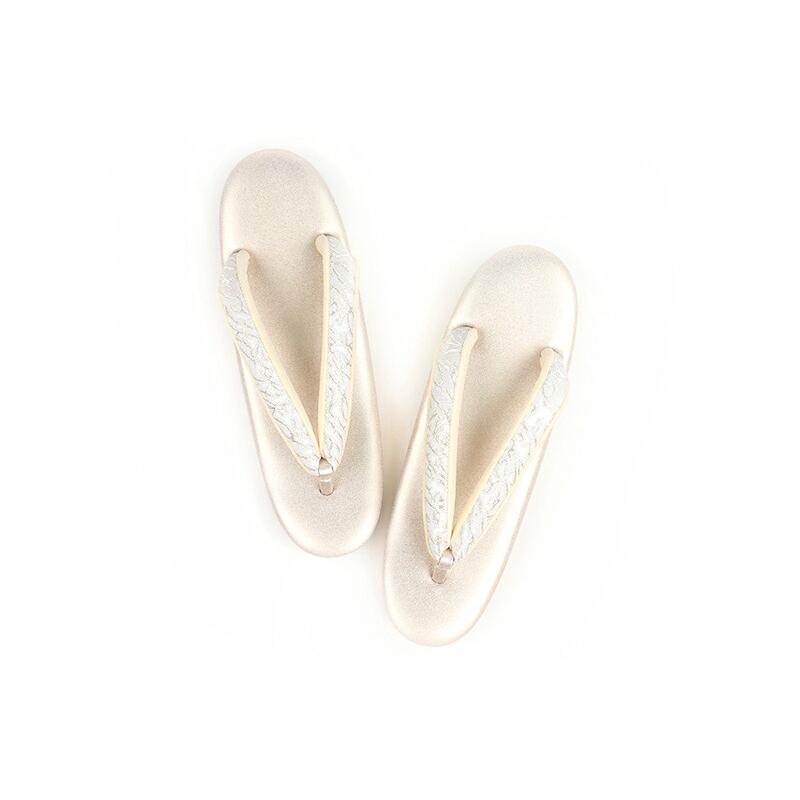 草履バッグセット ローブデコルテ Sサイズ 草履バッグ 訪問着 留袖 草履 和装バッグ 手提げバッグ シルバー 銀 パールホワイト No.88-2613 - 画像 (9)