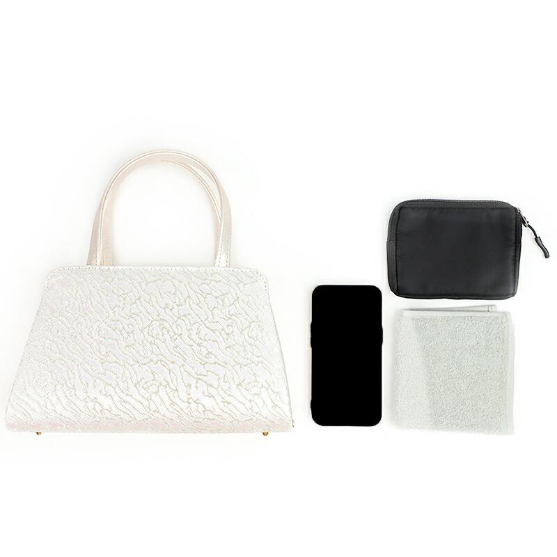 草履バッグセット ローブデコルテ Sサイズ 草履バッグ 訪問着 留袖 草履 和装バッグ 手提げバッグ シルバー 銀 パールホワイト No.88-2613 - 画像 (8)