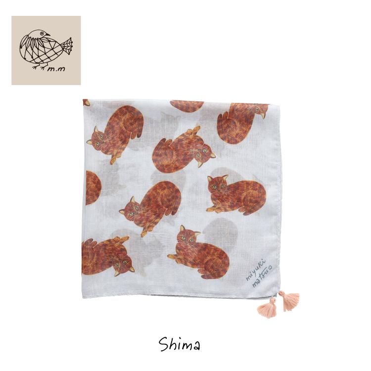 松尾ミユキ スカーフ / タッセルクロス 全5種 60×60cm 猫 ねこ ひざ掛け フリンジ かわいい プレゼント メール便 - 画像 (9)