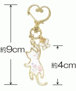 キーホルダー かわいいねこ エンジェル キャット ねこ 猫 チャーム 大人 プレゼントに人気 メール便で送料無料