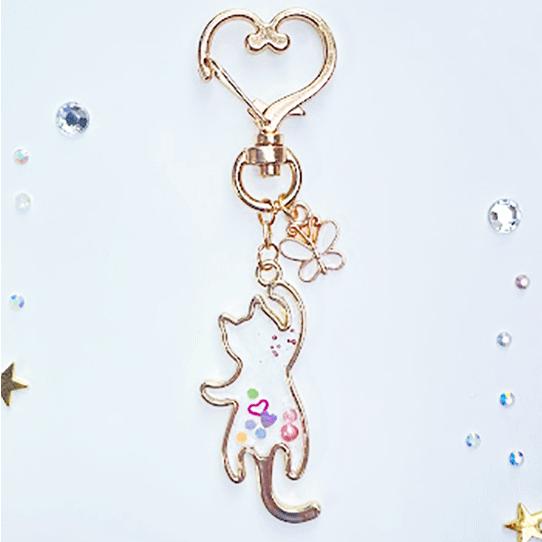 キーホルダー かわいいねこ エンジェル キャット ねこ 猫 チャーム 大人 プレゼントに人気 メール便で送料無料 - 画像 (2)