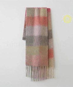 虹マフラー ストール 大判 レディース フリンジ カシミヤタッチ リバーシブル おしゃれ 防寒 ネックウォーマー 秋冬 小物 暖か チェック柄