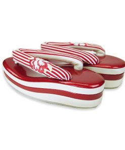 ひめか 草履 レディース お洒落高級 鼻緒-花縞エンジ 日本製