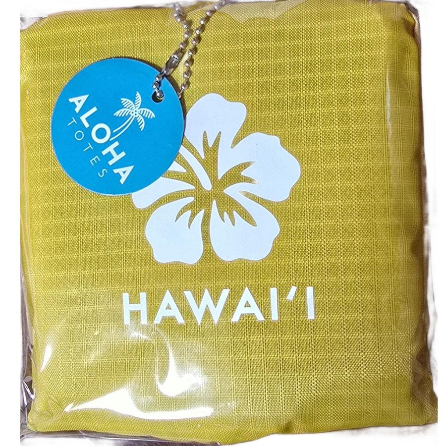 折りたたみエコバッグ ハワイ柄 軽量 ショッピングバッグ カワイイ 4つのポケット付き 便利 ギフト プレゼント ALOHA HAWAII ハワイ好き - 画像 (5)