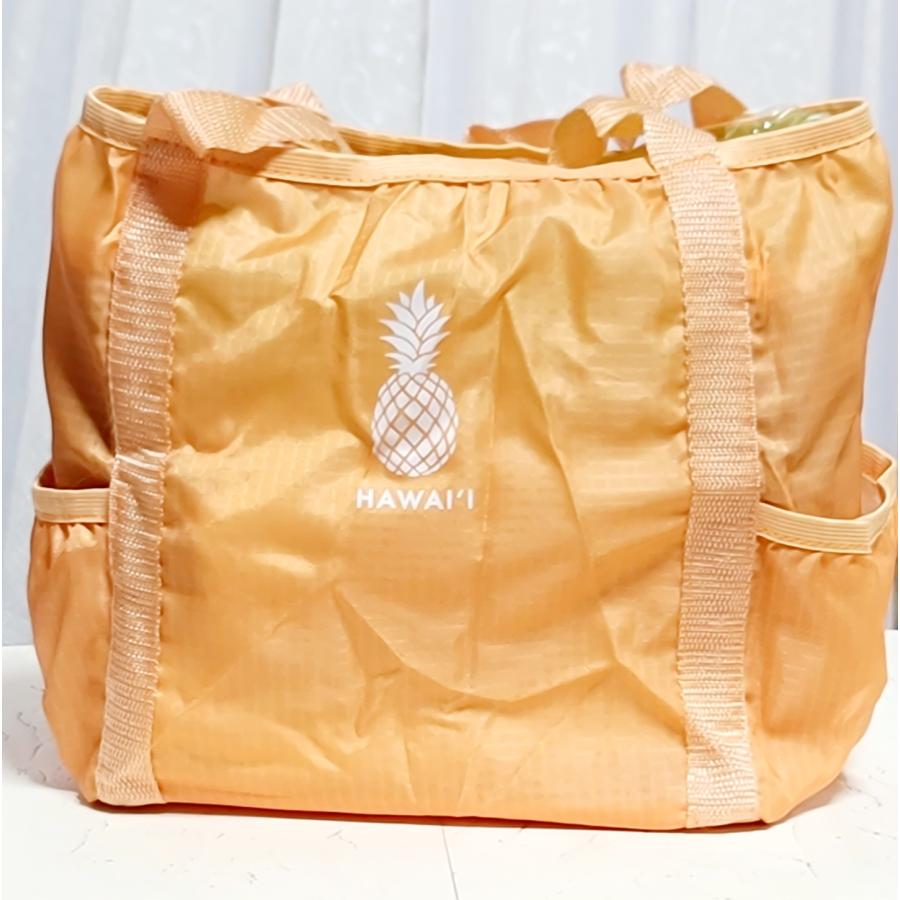 折りたたみエコバッグ ハワイ柄 軽量 ショッピングバッグ カワイイ 4つのポケット付き 便利 ギフト プレゼント ALOHA HAWAII ハワイ好き - 画像 (6)
