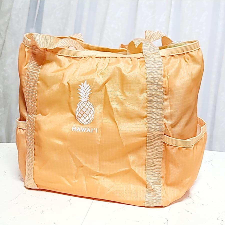 折りたたみエコバッグ ハワイ柄 軽量 ショッピングバッグ カワイイ 4つのポケット付き 便利 ギフト プレゼント ALOHA HAWAII ハワイ好き - 画像 (7)
