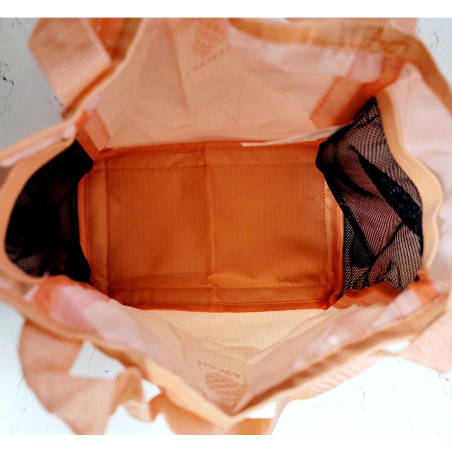 折りたたみエコバッグ ハワイ柄 軽量 ショッピングバッグ カワイイ 4つのポケット付き 便利 ギフト プレゼント ALOHA HAWAII ハワイ好き - 画像 (9)