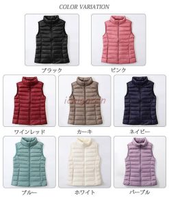 ダウンベスト レディース メンズ 軽量 ダウンジャケット インナーベスト ショート丈 防寒 暖かい