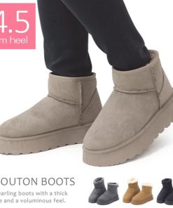 ムートンブーツ ショートブーツ レディース ブーツ 厚底 防寒 ファー ボア おしゃれ かわいい