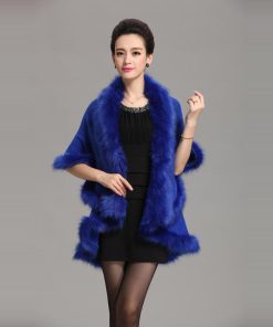 新作 高級感レディースタヌキファー ニット マントコート 毛皮ケープ トップス無地 長袖 肩掛け ストール アウター 体型カバー 着痩せ 防寒