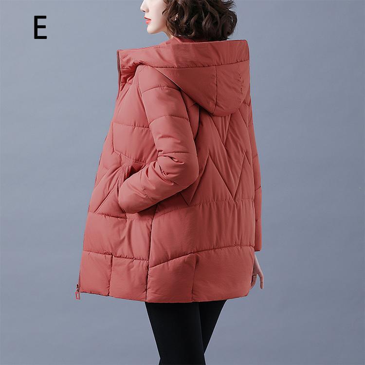 【タイムセール】赤 中綿コート ジャケット レディース アウター 防寒 暖かい 通勤 中綿 ダウンコート 30代 40代 50代 冬 フード付き ロングコート - 画像 (5)