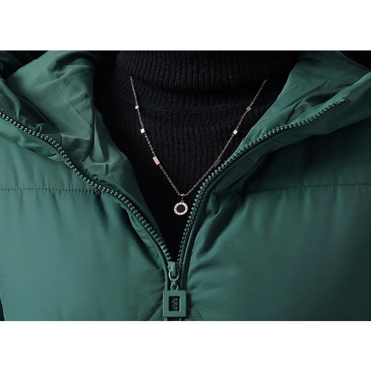 【タイムセール】赤 中綿コート ジャケット レディース アウター 防寒 暖かい 通勤 中綿 ダウンコート 30代 40代 50代 冬 フード付き ロングコート - 画像 (9)