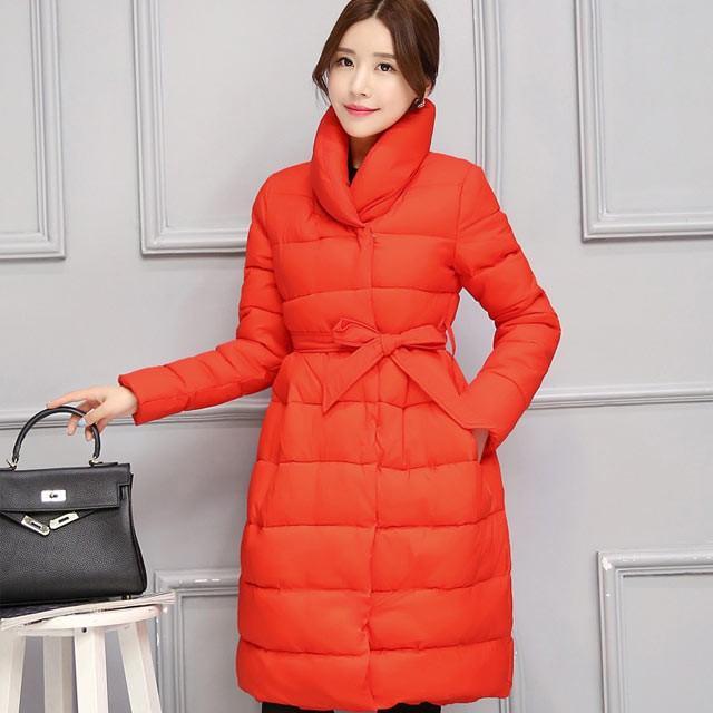 韓国ファッション 全3色ダウンコート 厚手 秋冬アウター Aライン 着痩せ 暖かい 防寒 軽量 中綿コート 20代 30代 40代ミディアム丈 - 画像 (3)