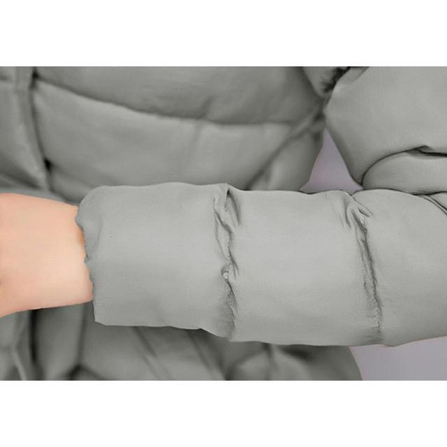 韓国ファッション 全3色ダウンコート 厚手 秋冬アウター Aライン 着痩せ 暖かい 防寒 軽量 中綿コート 20代 30代 40代ミディアム丈 - 画像 (6)