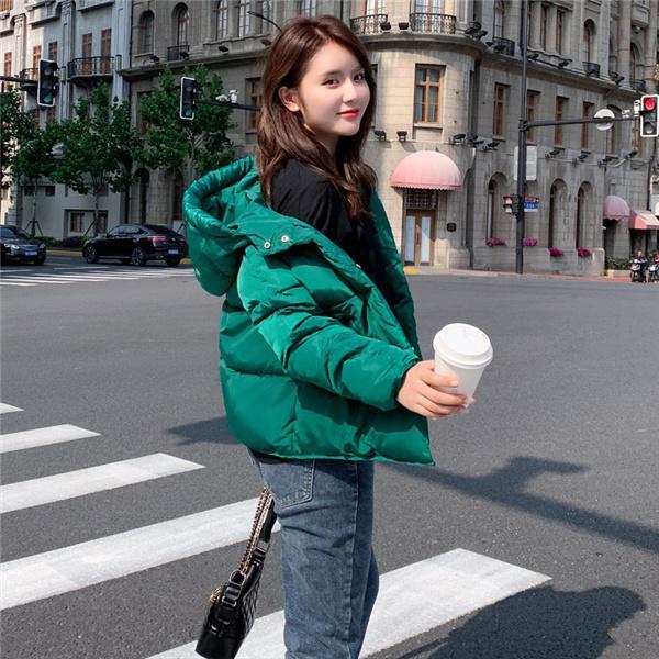 【タイムセール】中綿ジャケット レディース アウター ダウンコート 厚手 ショート丈 体型カバー フード付き おしゃれ ナチュラル 防寒 きれいめ お出かけ - 画像 (7)