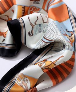 スカーフ マグネット式 ワンタッチ ネックレス風 レディース ラインストーン 花柄 チェック柄 おしゃれ エレガント 女性用