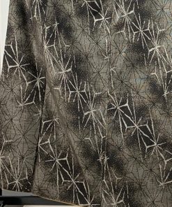 紬 身丈160.5cm 裄丈62.5cm S 袷 麻の葉 焦茶色 正絹 秀品 中古