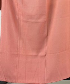 振袖 身丈158.5cm 裄丈66cm M 袷 落款あり 行儀 サーモンピンク 正絹 秀品 一つ紋 中古