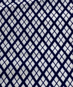 反物 優品 小紋 菱 紺色 綿 中古