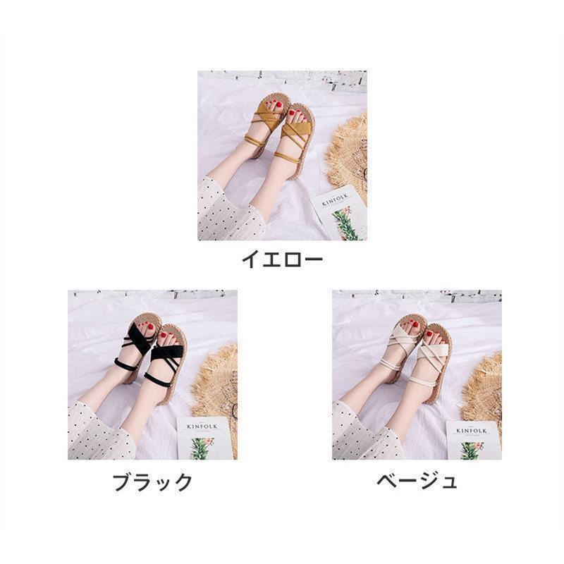 サンダル レディース サマーサンダル ヒールサンダル スリッパ ルームシューズ 両用 綿麻 通気性 韓国風 滑りにくい 歩きやすい かわいい