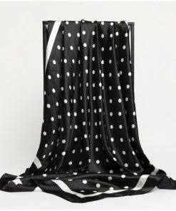 正方形 スカーフ 90cm トッド柄 水玉 大判 ハンダナスカーフ ストール シルク調 ヘアクセサリー バッグチャーム バッグスカーフ レデ