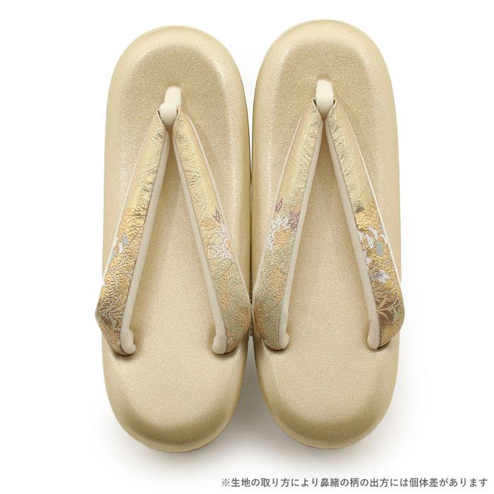 Kisste 草履バッグセット 留袖用 訪問着用 振袖用 フリー L 緑 ゴールド 花尽くし 2枚芯 幅広 巾広 日本製 SALE - 画像 (8)
