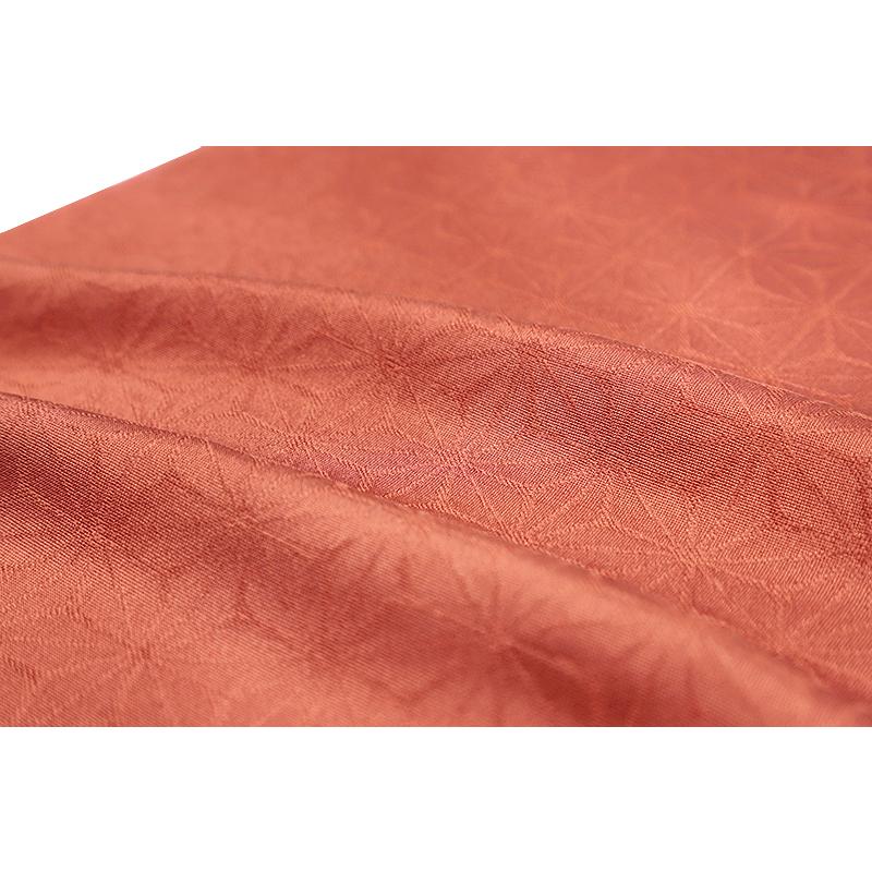 帯揚げ 丹後ちりめん 正絹 柿渋染め 友禅染 麻の葉 麻模様 赤茶色 茶色 和柄 綸子 新品 フォーマル おしゃれ 日本製 締めやすい No.10-4932 - 画像 (6)