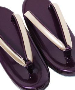 婦人用 草履 紫台 ゴールド 鼻緒 2枚芯 M寸 日本製 S11191 新品 レディース パープル 金 ギフト フォーマル カジュアル 送料込み