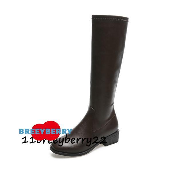 ロングブーツ ジョッキーブーツ レディース ウエスタンブーツ 靴 ブーツ 革靴 エンジニア ロング カジュアル シューズ 美脚 PU 防寒 - 画像 (3)