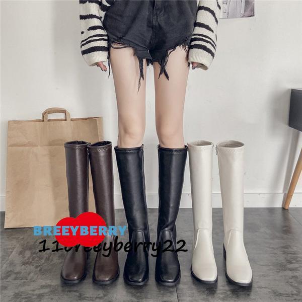 ロングブーツ ジョッキーブーツ レディース ウエスタンブーツ 靴 ブーツ 革靴 エンジニア ロング カジュアル シューズ 美脚 PU 防寒 - 画像 (8)