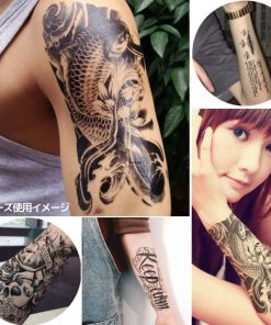 タトゥーシール 文字 英文 アルファベット 腕 肩 背中 脚 刺青 リアル 防水 長持ち 004